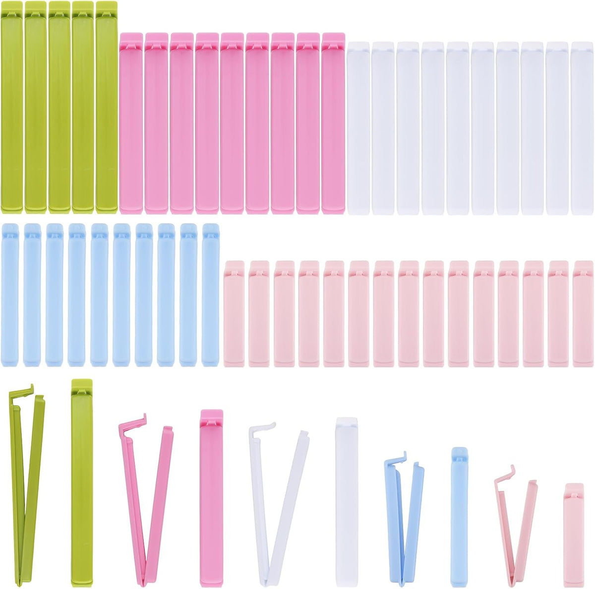 50Pcs Plastic Sealing Bag Chip Clips for Food Packages, Kitchen and Home