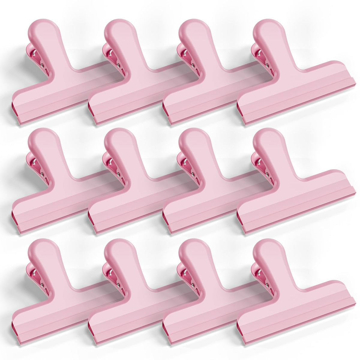 HOUSE AGAIN 8 Pack Stainless Steel Chip Bag Clips Covered with Silicone - NO More Sharp Edges - Color Coded for Food Bags - Air Tight Seal, Heavy Duty for Kitchen and Office, 3 Inches Wide, Black