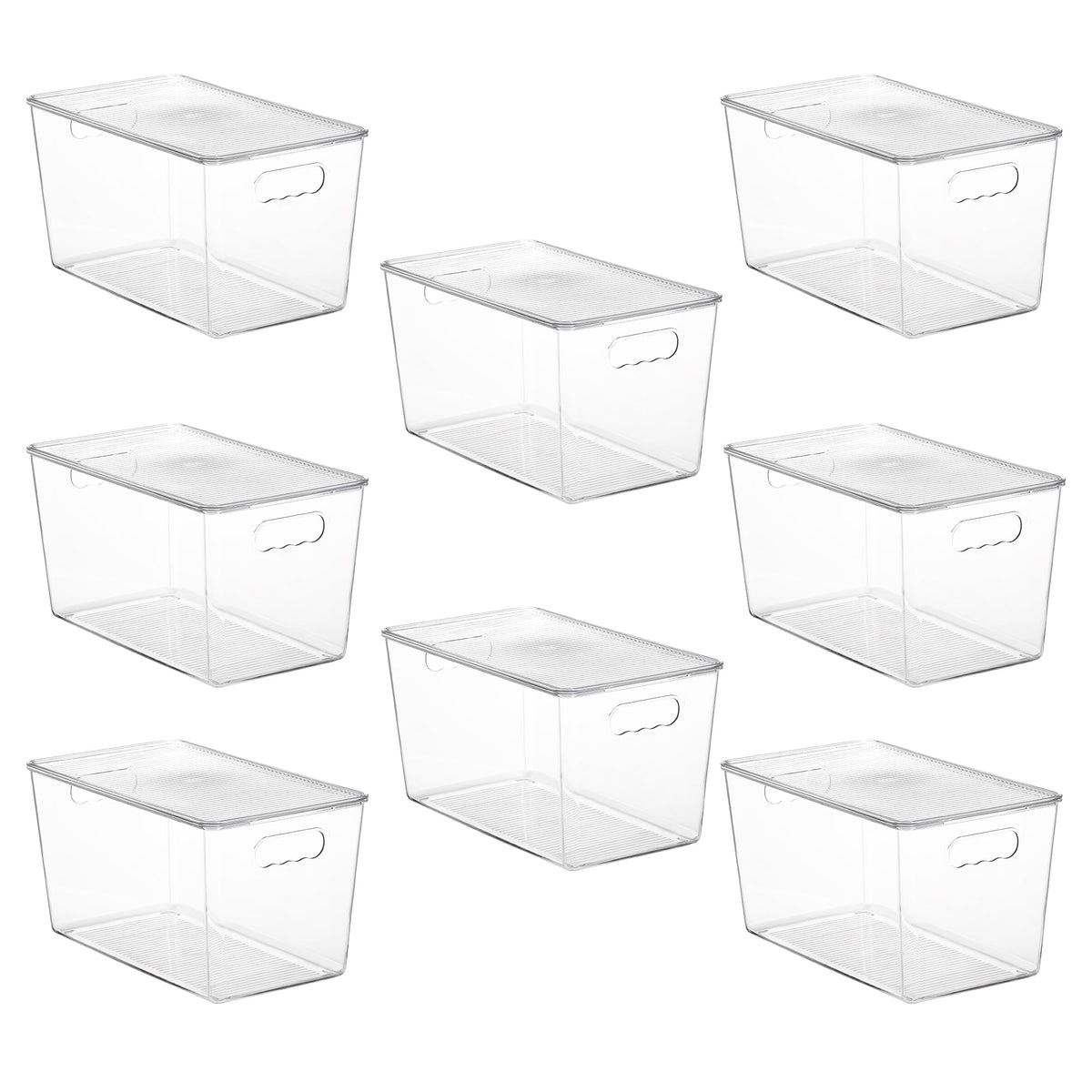 Vtopmart 6 Pack Clear Stackable Storage Bins with Lids and Handles, Medium