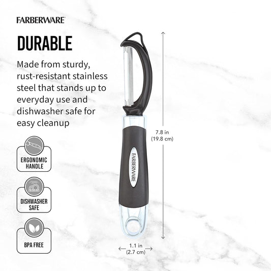 Farberware Euro Vegetable Peeler with Swivel Blade Black