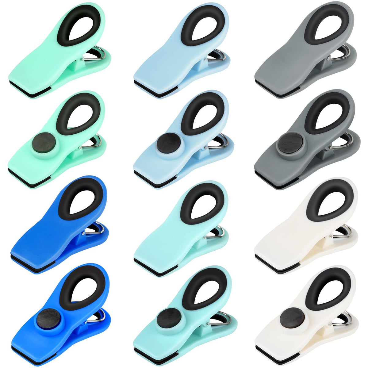 TACGEA Chip Clips, Magnetic Chip Bag Clips for Food Storage, 12 Pack, Black