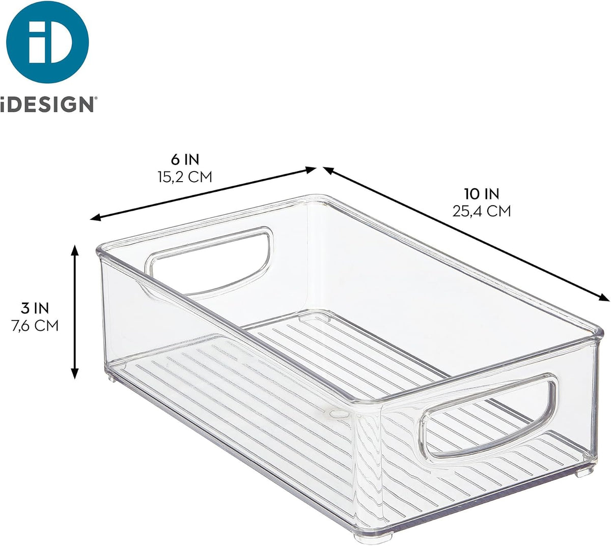 iDesign Stackable Pantry Bin with Handles, Set of 2, Clear