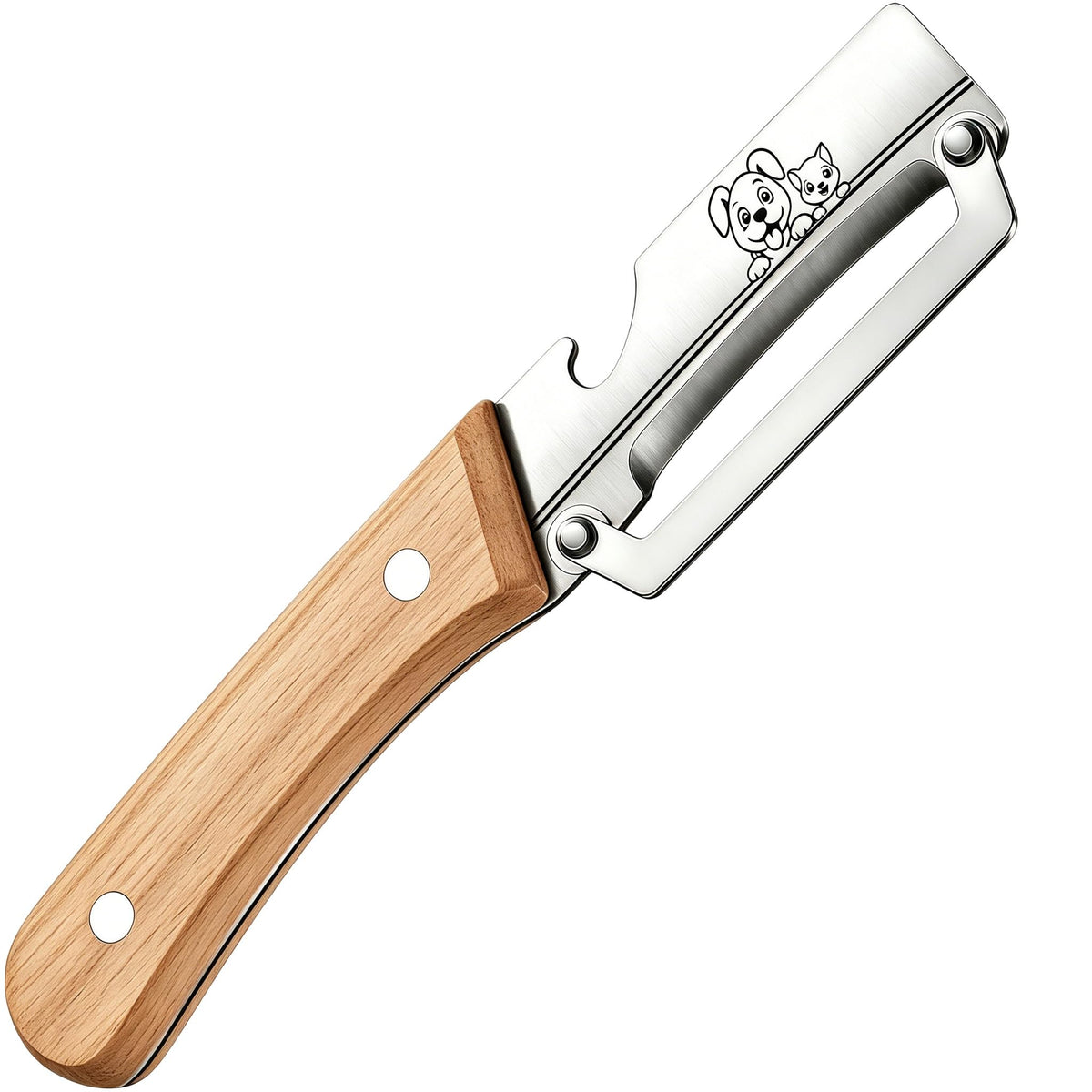 TEEVEA Vegetable Peeler, Stainless Steel Wooden Handle for Potato, Apple