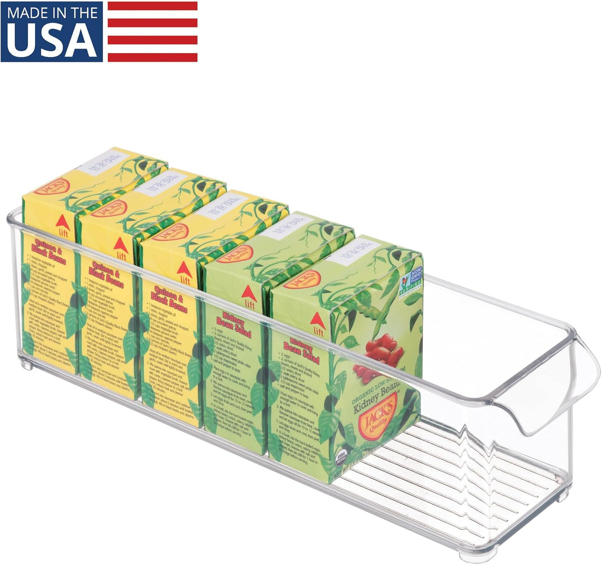 iDesign Stackable Fridge Storage Bin, Clear