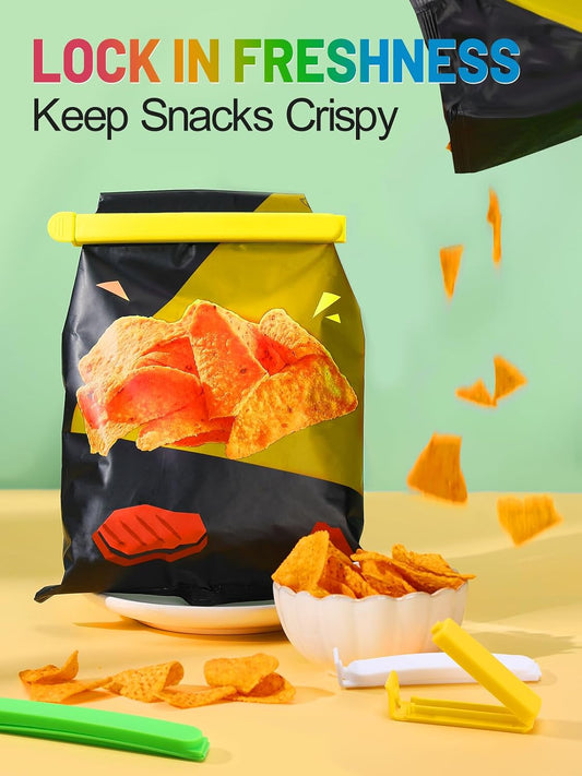 60 PCS 4 Sizes Colorful Chip Clips for Food Bag, Kitchen Essentials Gadgets