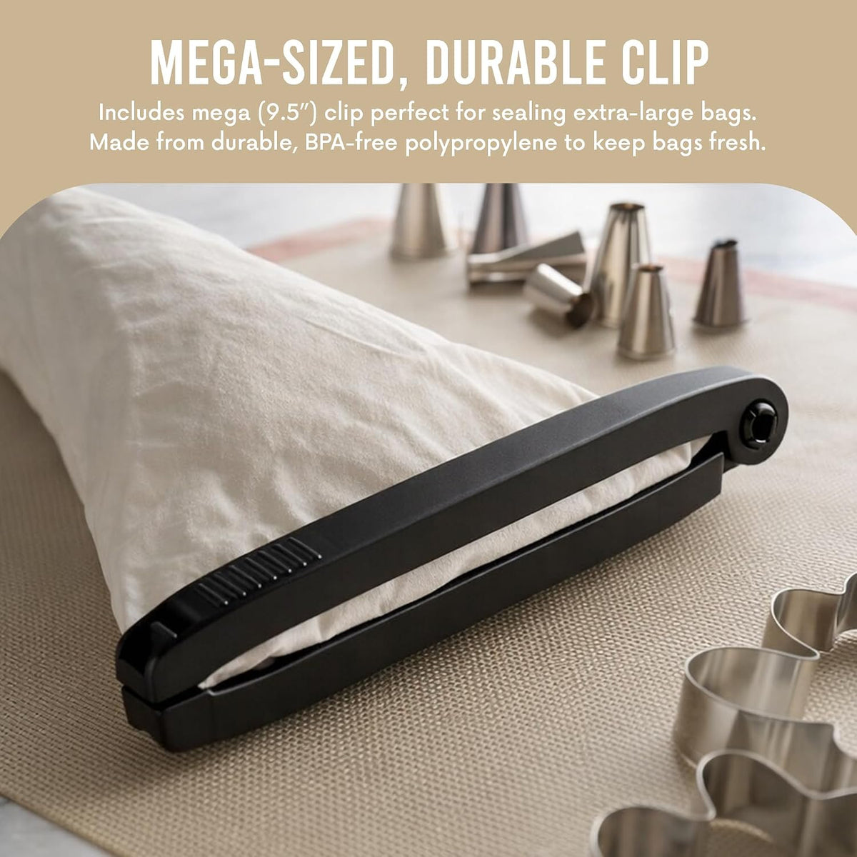 Twixit! Linden Sweden Mega Bag Clip - Keep Food Fresh, Prevent Spillage - Great for Storage and Organization - Microwave, Freezer and Dishwasher-Safe - BPA-Free