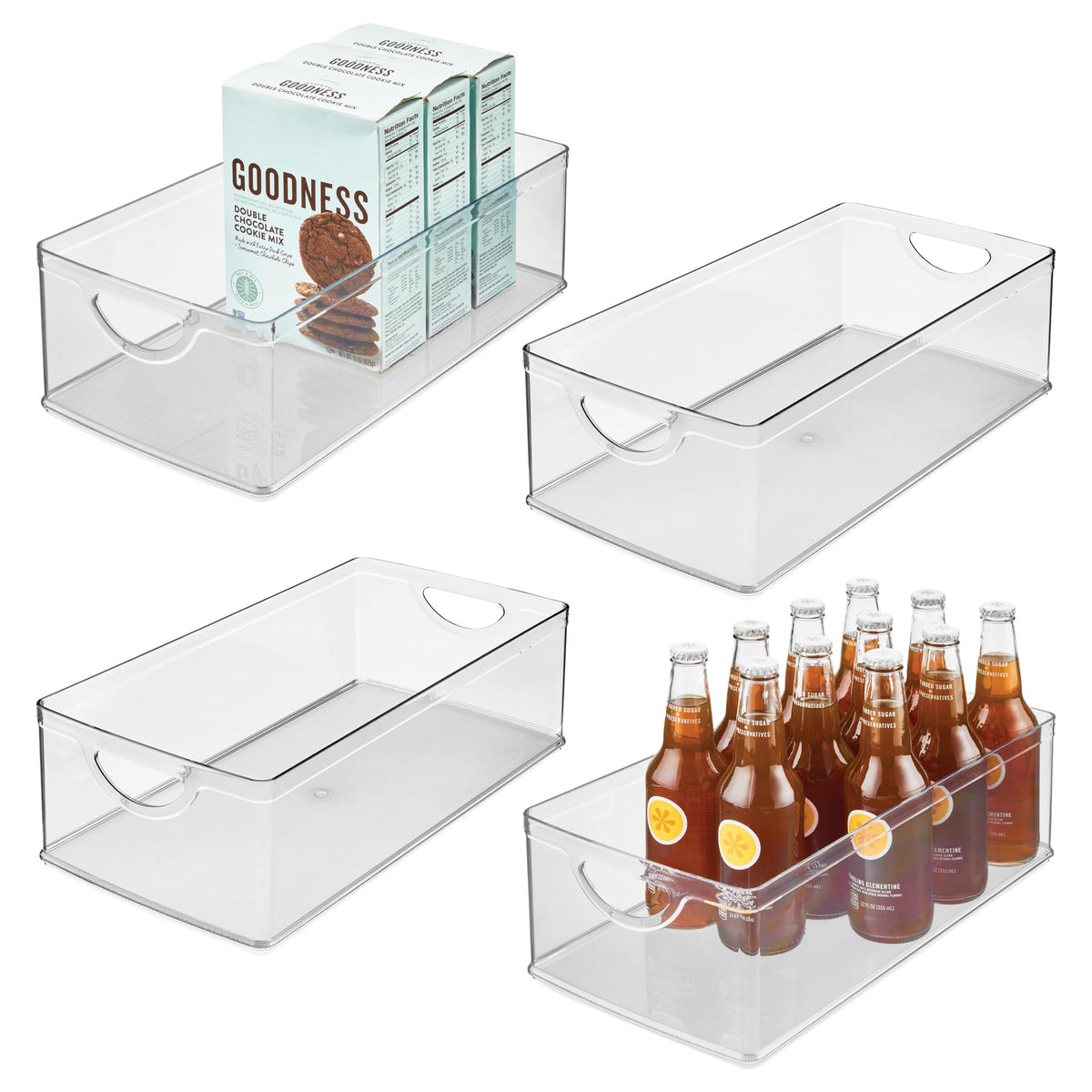iDesign Stackable Clear Plastic Extra Long Storage Bin