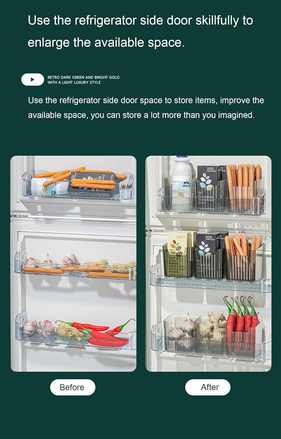 Lae Nuvole 2 Pack Adhesive Wall Storage Bins, Cabinet Door Organizer, Clear