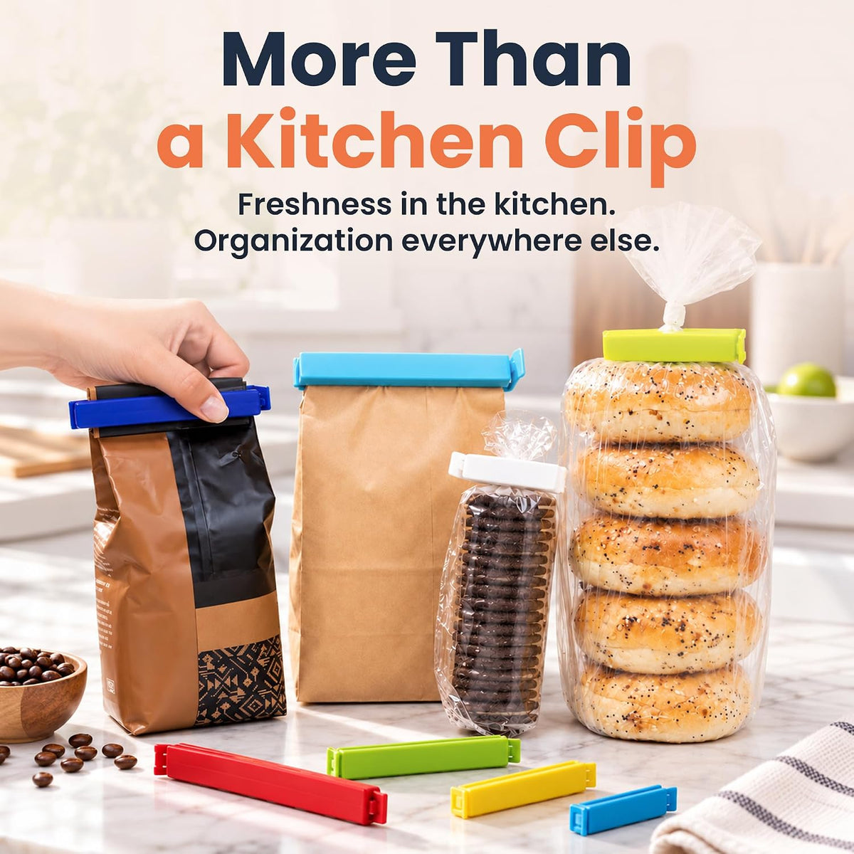 LINDEN SWEDEN Twixit! Bag Clips - Keep Food Fresh, Stop Spillage Set of 15