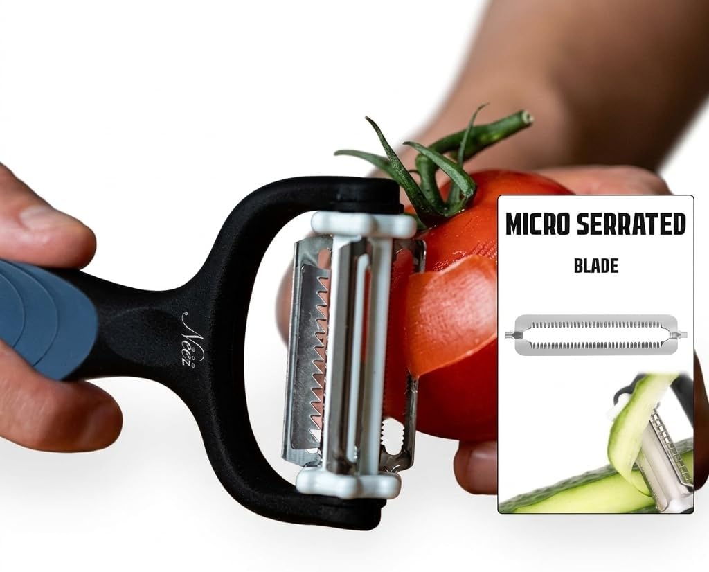 3 in 1 Julienne Peeler, Vegetable Peeler & Fruit Peeler | Premium Julienne Shredder Tool-Multifunctional Y Peelers for Kitchen | Sharp Julian Peeler for Carrot Cucumber-Pelador De Verduras Y Vegetales