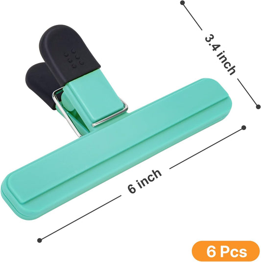 6 Pack Chip Clips, Large Plastic Heavy Duty, 6x3.5 Inch