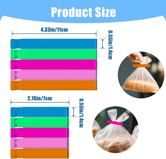 40Pcs Curved Plastic Food Sealing Clips, Dual Size Snack Bag Clamps