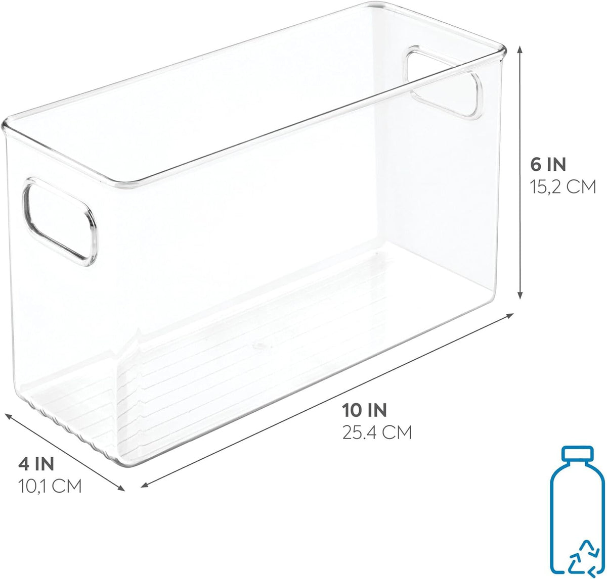 iDesign Slim Storage Bin, Tall Narrow