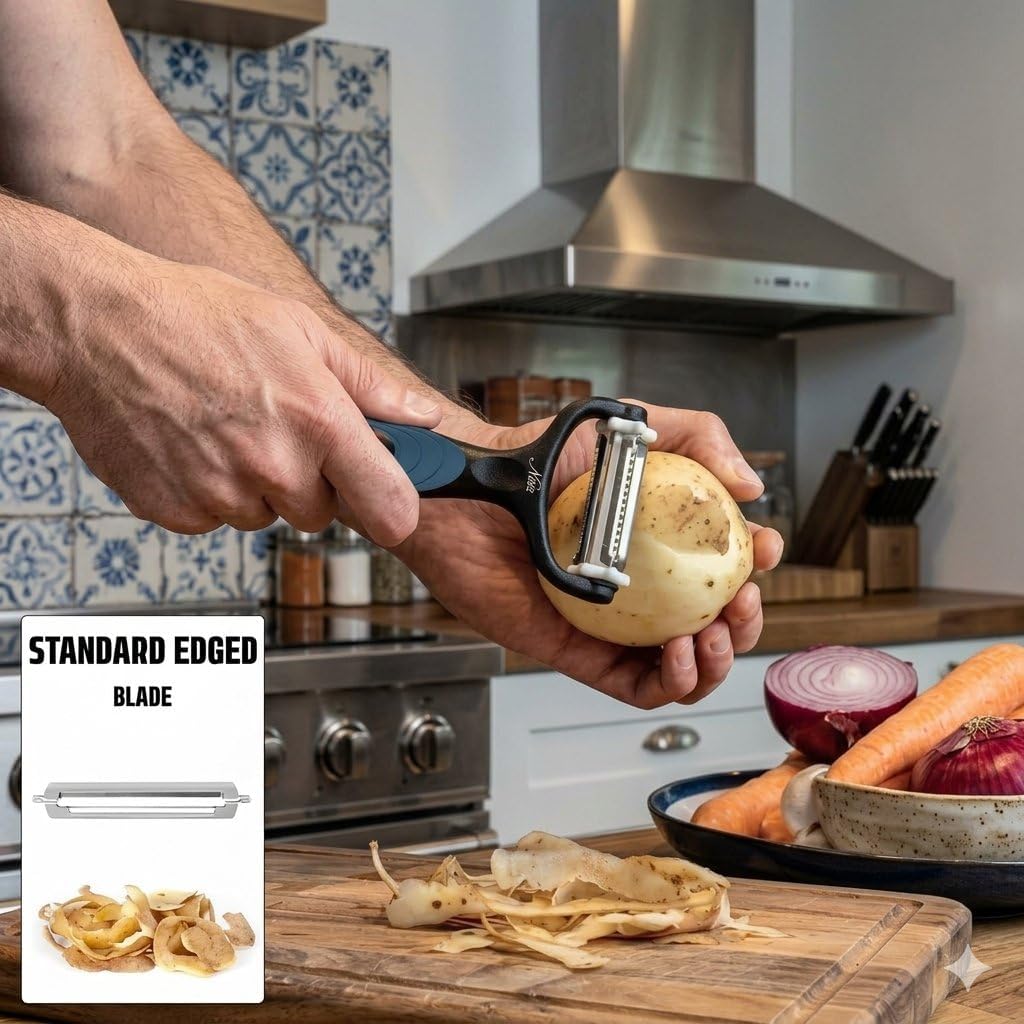 3 in 1 Julienne Peeler, Vegetable Peeler & Fruit Peeler | Premium Julienne Shredder Tool-Multifunctional Y Peelers for Kitchen | Sharp Julian Peeler for Carrot Cucumber-Pelador De Verduras Y Vegetales