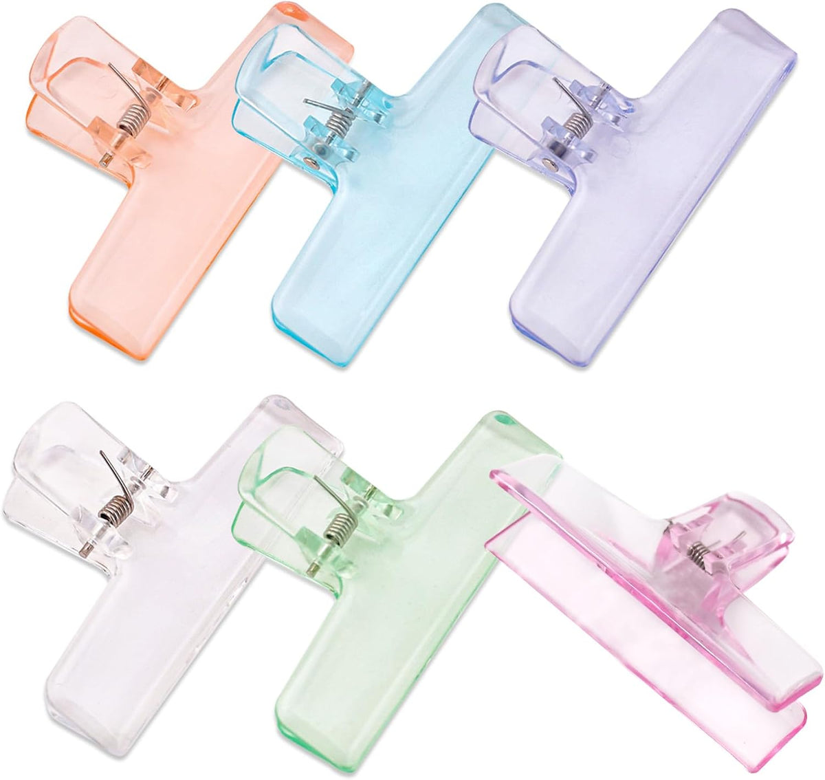 6 Pack Cute Chip Clips, Acrylic Clear Seal Clips for Food Storage