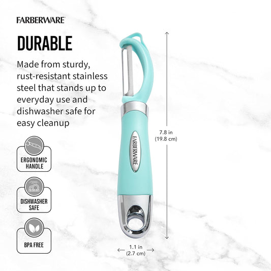 Farberware Euro Vegetable Peeler with Swivel Blade Aqua Sky