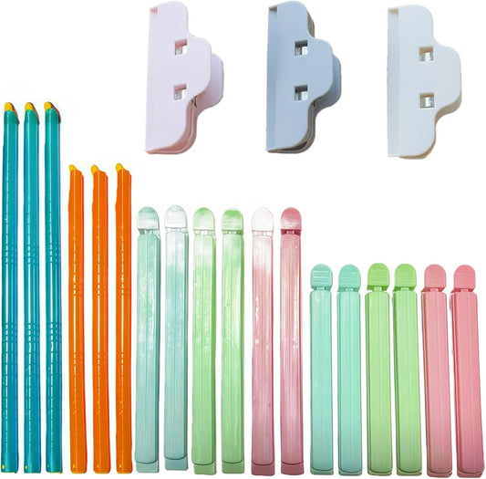 Gripstic Bag Sealers for Food Storage Chip Clips 21Pcs Sealer Sticks