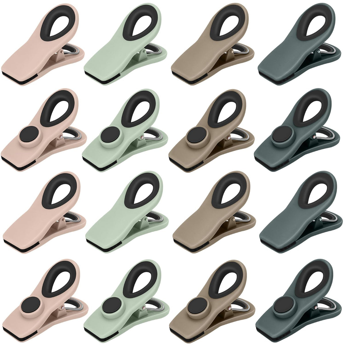 TACGEA Chip Clips, Magnetic Chip Bag Clips for Food Storage, 12 Pack, Black