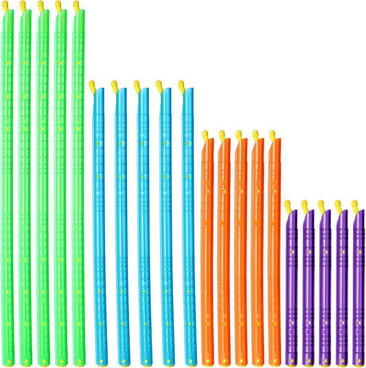 Xinjoduz 20 PCS Reusable Magic Bag Sealer Slide Sticks, 4 Colors 4 Sizes