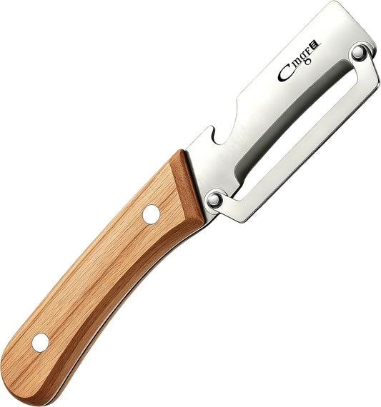 TEEVEA Vegetable Peeler, Stainless Steel Wooden Handle for Potato, Apple