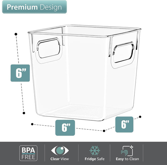 Sorbus Fridge Organizers and Storage, Clear Plastic Bins (Small, 8 Pack)
