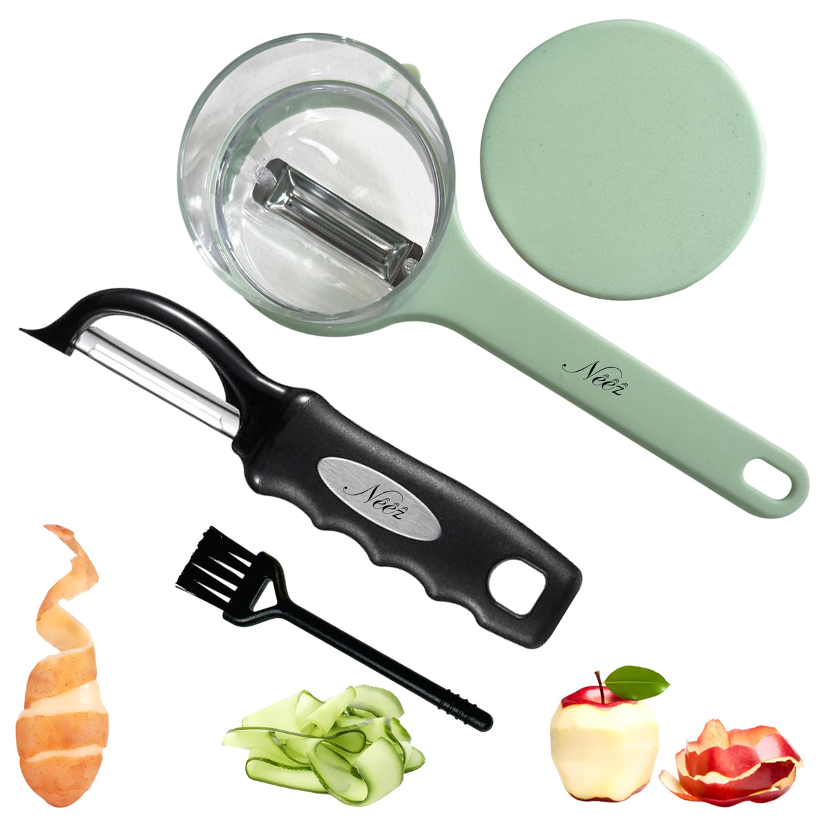 3 in 1 Julienne Peeler, Vegetable Peeler & Fruit Peeler | Premium Julienne Shredder Tool-Multifunctional Y Peelers for Kitchen | Sharp Julian Peeler for Carrot Cucumber-Pelador De Verduras Y Vegetales