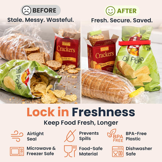 LINDEN SWEDEN Twixit! Bag Clips - Keep Food Fresh, Stop Spillage Set of 15